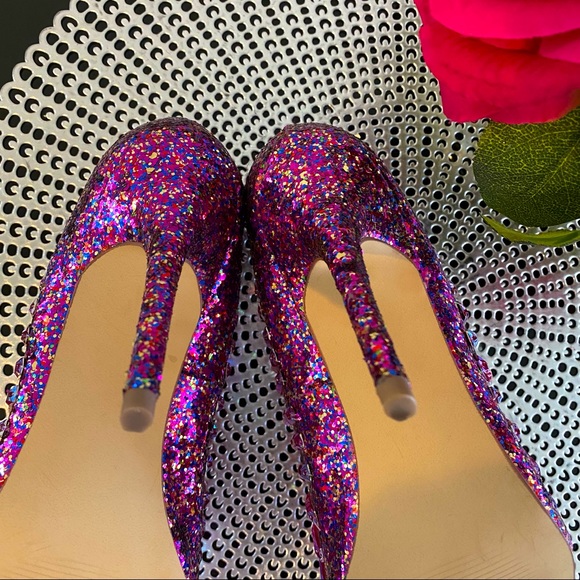 Steve Madden Galaxxie Glitzy Glam Fuchsia Party Pumps (Size 6).🌹 - Picture 13 of 16
